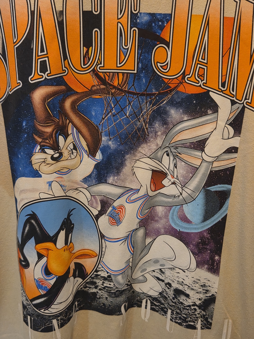 Space Jam Short Sleeve Graphic Tee in Beige
